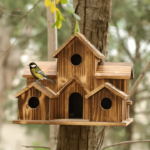 6 Hole Handmade Natural Bird House for Backyard/Patio Decor